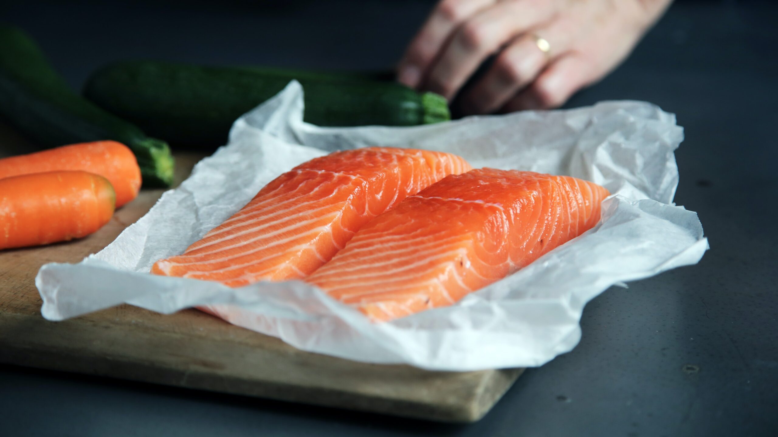 A cooked fish fillet plated and ready to serve