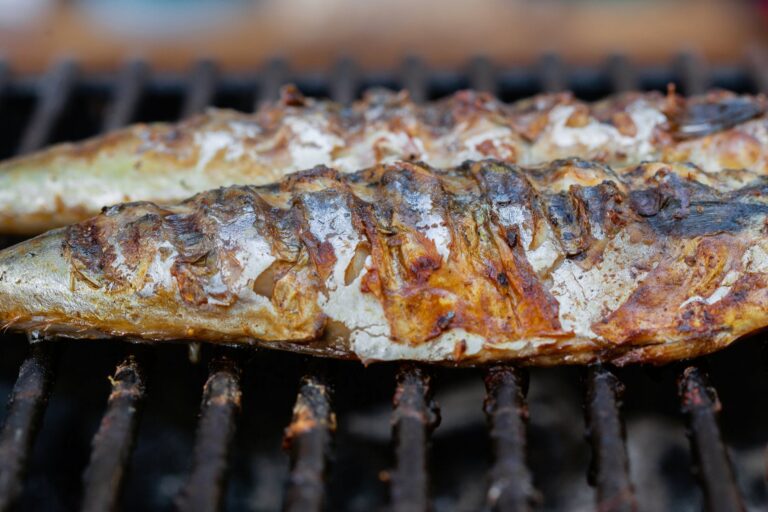 Fish fillets seasoned and cooking